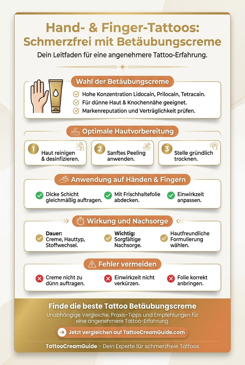 Infographic: Hand- & Finger-Tattoos: Schmerzfrei mit Betäubungscreme