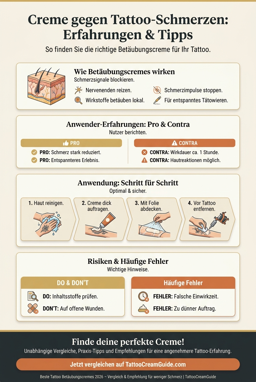 Infographic: Creme gegen Tattoo-Schmerzen: Erfahrungen & Tipps