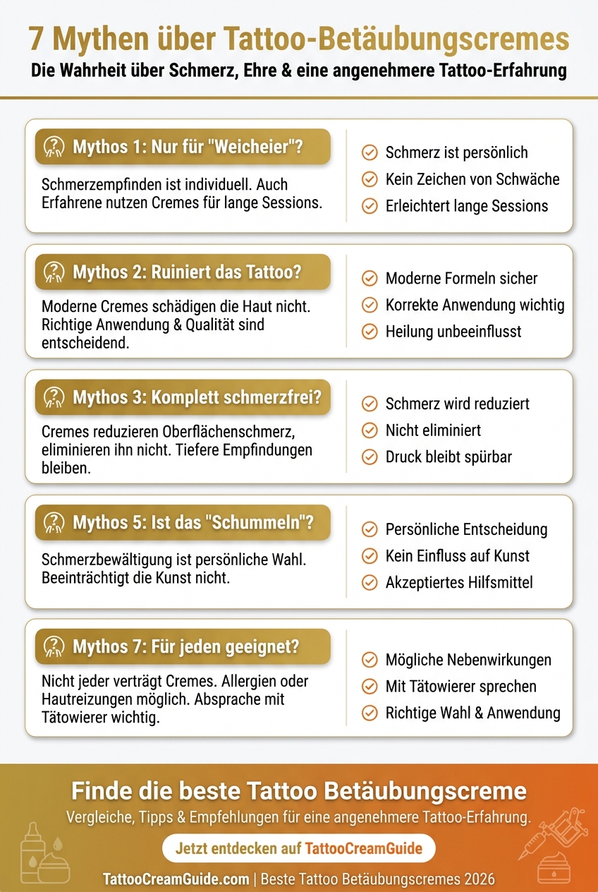 Infographic: 7 Mythen über Tattoo-Betäubungscremes