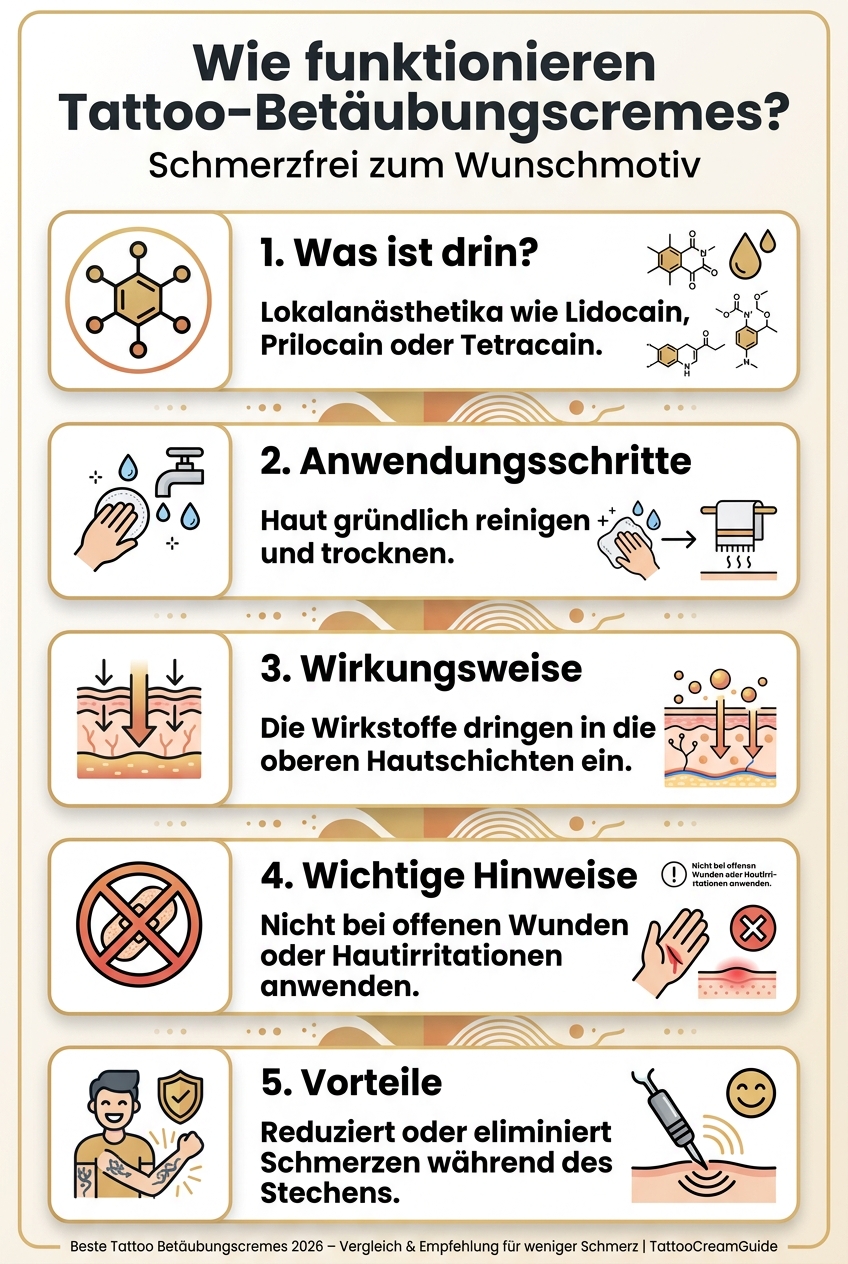 Infographic: Wie funktionieren Tattoo-Betäubungscremes?