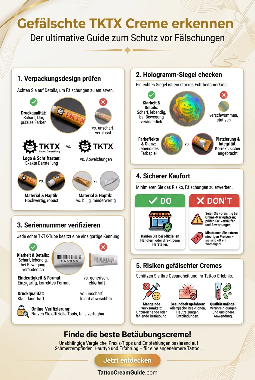 Infographic: Gefälschte TKTX Creme erkennen